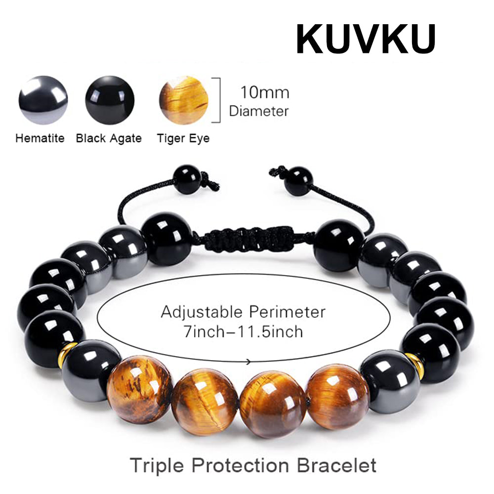 KUVKU Bead Bracelets Triple Protection Bracelet