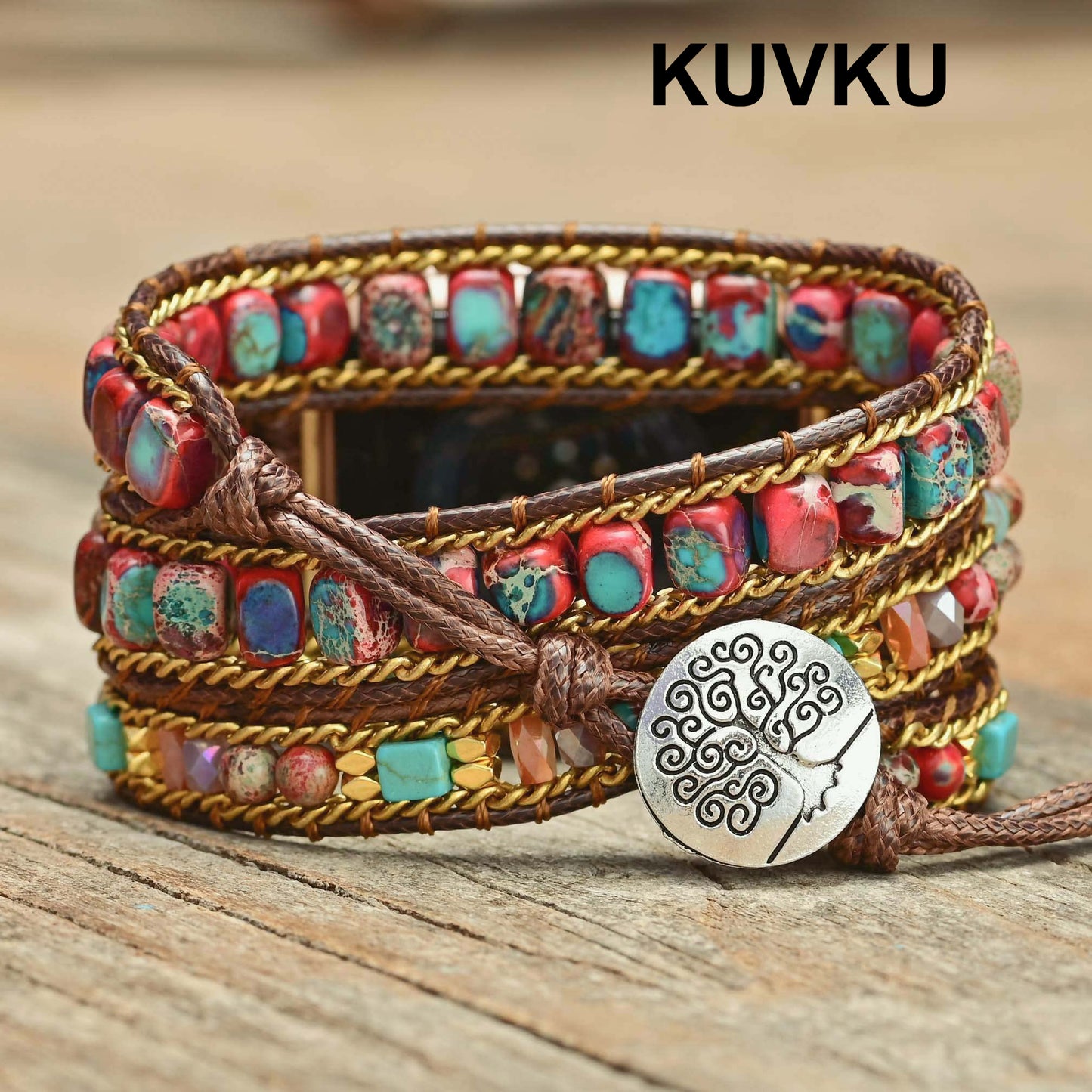 KUVKU Watch Bands  Handmade Beaded Boho Watch Bracelet Band