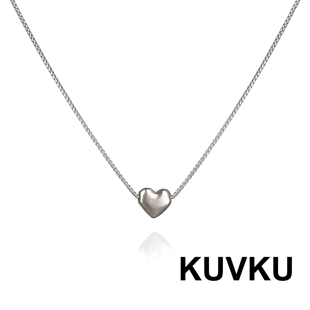 KUVKU Choker Necklaces Sterling Silver Heart Necklace