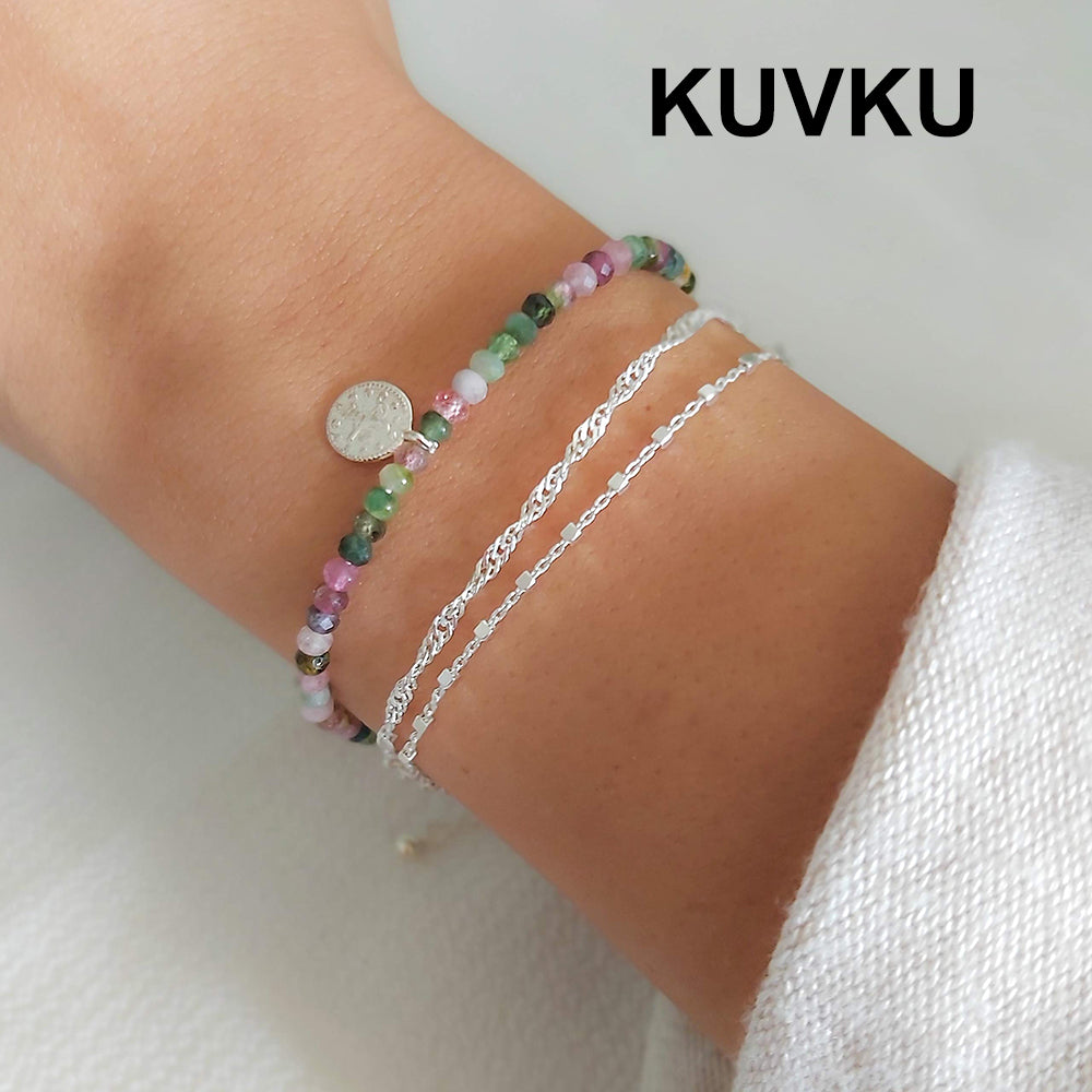 KUVKU Bangle bracelets Double-Layered Sterling Silver Bracelet