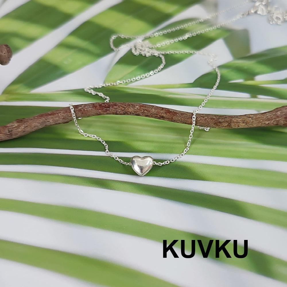 KUVKU Choker Necklaces Sterling Silver Heart Necklace