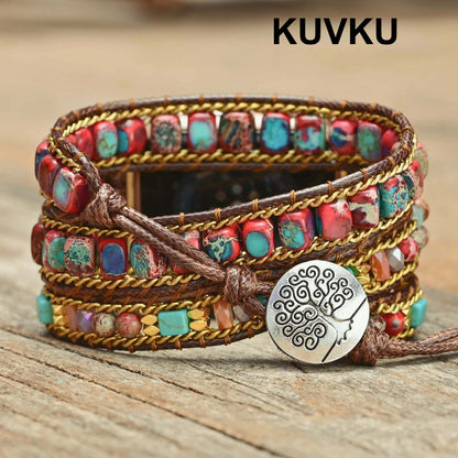 KUVKU Watch Bands  Handmade Beaded Boho Watch Bracelet Band